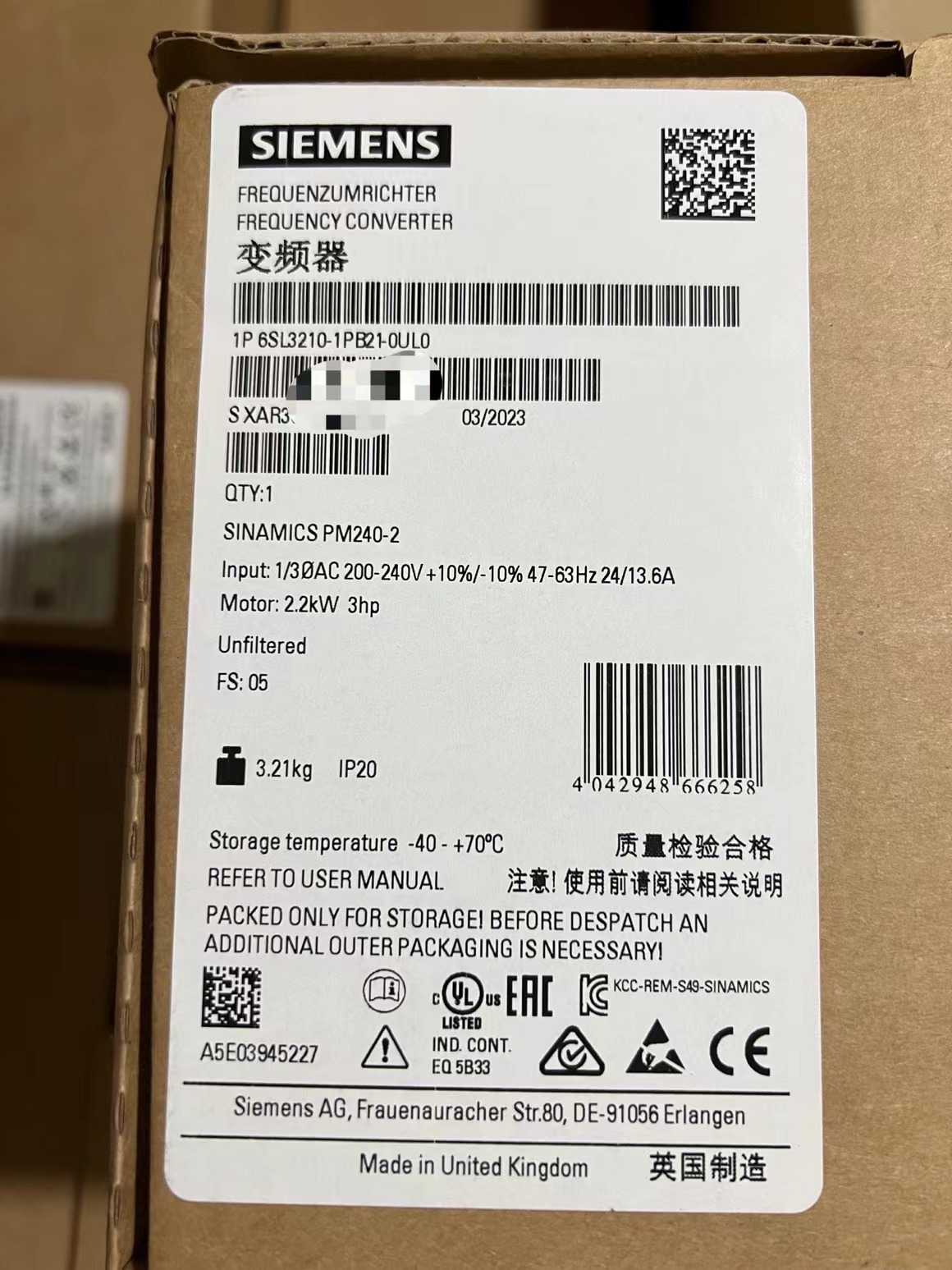 T׃l ģK ڙPM240-2 6SL3210-1PB21-0UL0